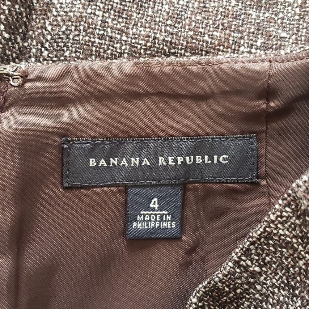 Banana Republic Brown Tweed Wool Pencil Skirt• SIZE 4 • Corporate Quiet Luxury - Picture 11 of 11